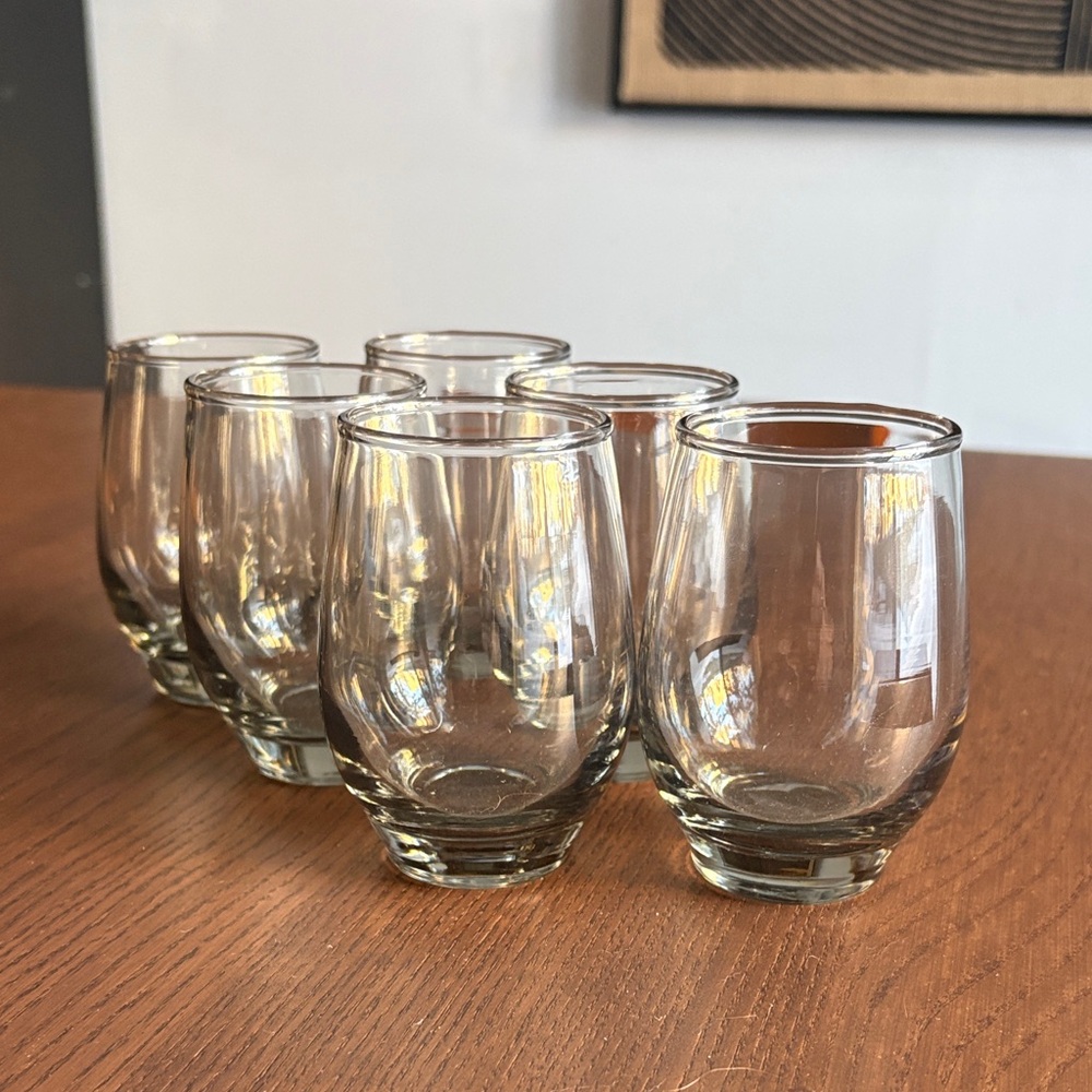 MCM Libbey - “Tempo” Smoked Olive Glass Juice Glasses - Set of 6